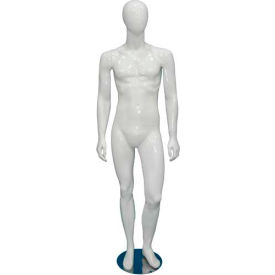 Male Mannequin - Hands by Side Left Knee Bent - Gloss Finish White MIKE-2WHITE