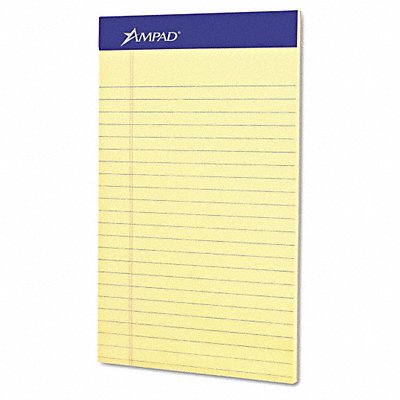 Perforated Legal Pad 8 X5 Canary PK12 MPN:20-204