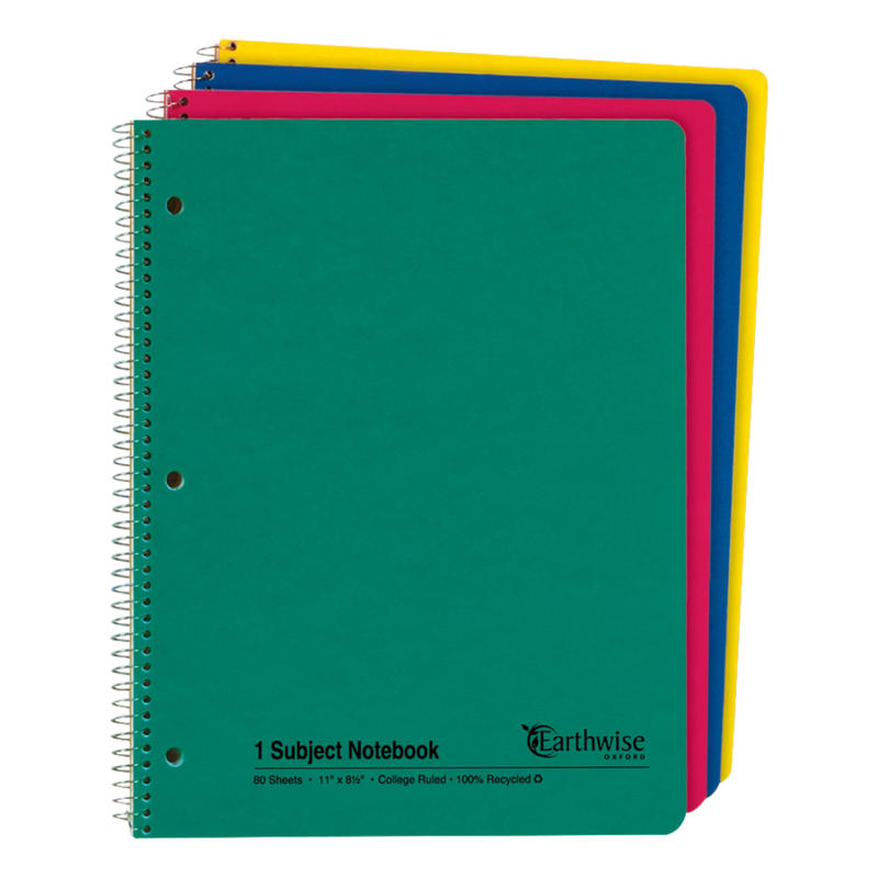 Esselte Wirebound Notebook, College Ruled, 80 Sheets, 8 1/2in x 11in, Assorted Colors (Min Order Qty 6) MPN:25-206