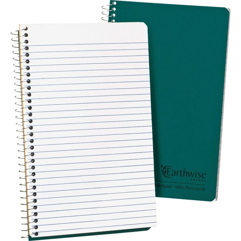 Ampad Oxford Wirebound Notebook, 5in x 8in, 80 Sheets, 100% Recycled, Green (Min Order Qty 9) MPN:25400