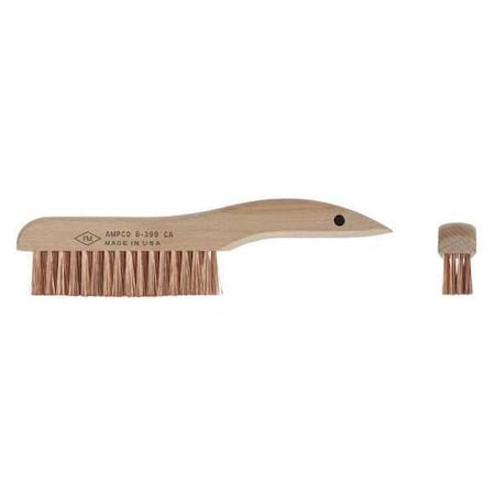 1/2 in W Nonsparking Scratch Brush, Stiff, 10 in L Handle, 1 1/2 in L Brush, Bronze, Wood MPN:B-399