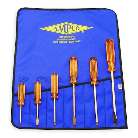 Nonspark Screwdriver Set, Slotted/Phllps, 6 pcs MPN:M-39