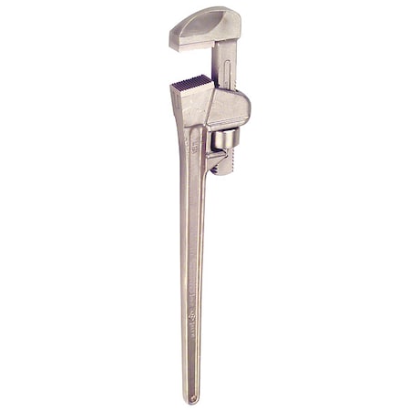 48 in L 7 9/16 in Cap. Aluminum Bronze Straight Pipe Wrench MPN:W-216