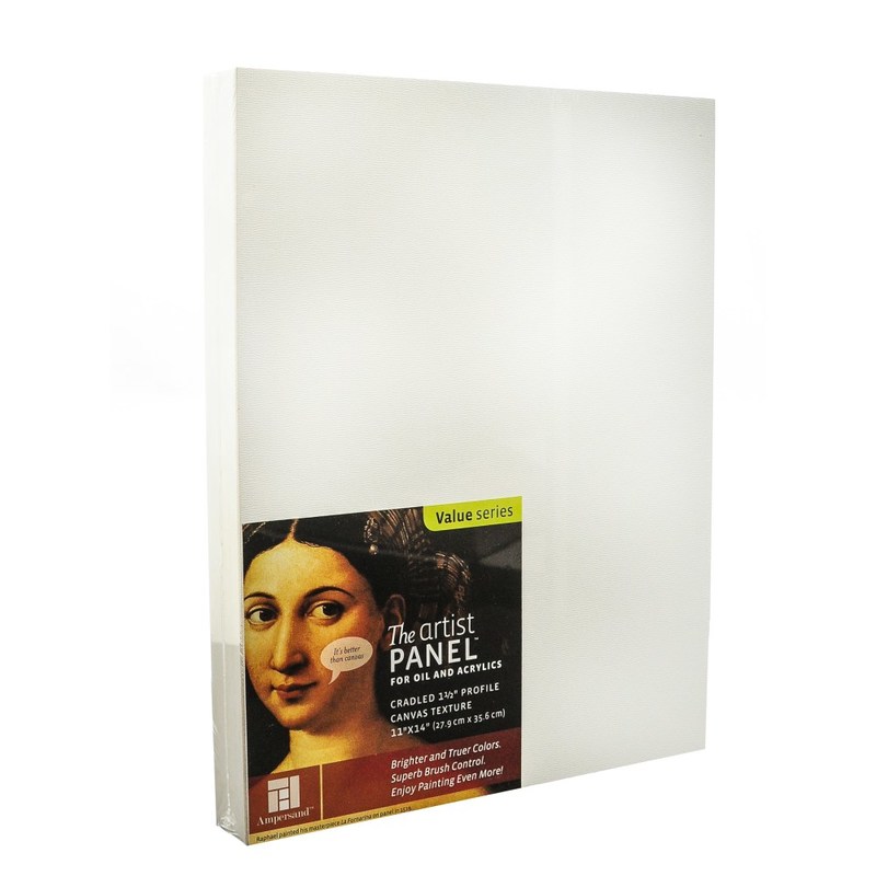 Ampersand Artist Panel Canvas Texture Cradled Profile, 11in x 14in, 1 1/2in MPN:APC1.5 1114