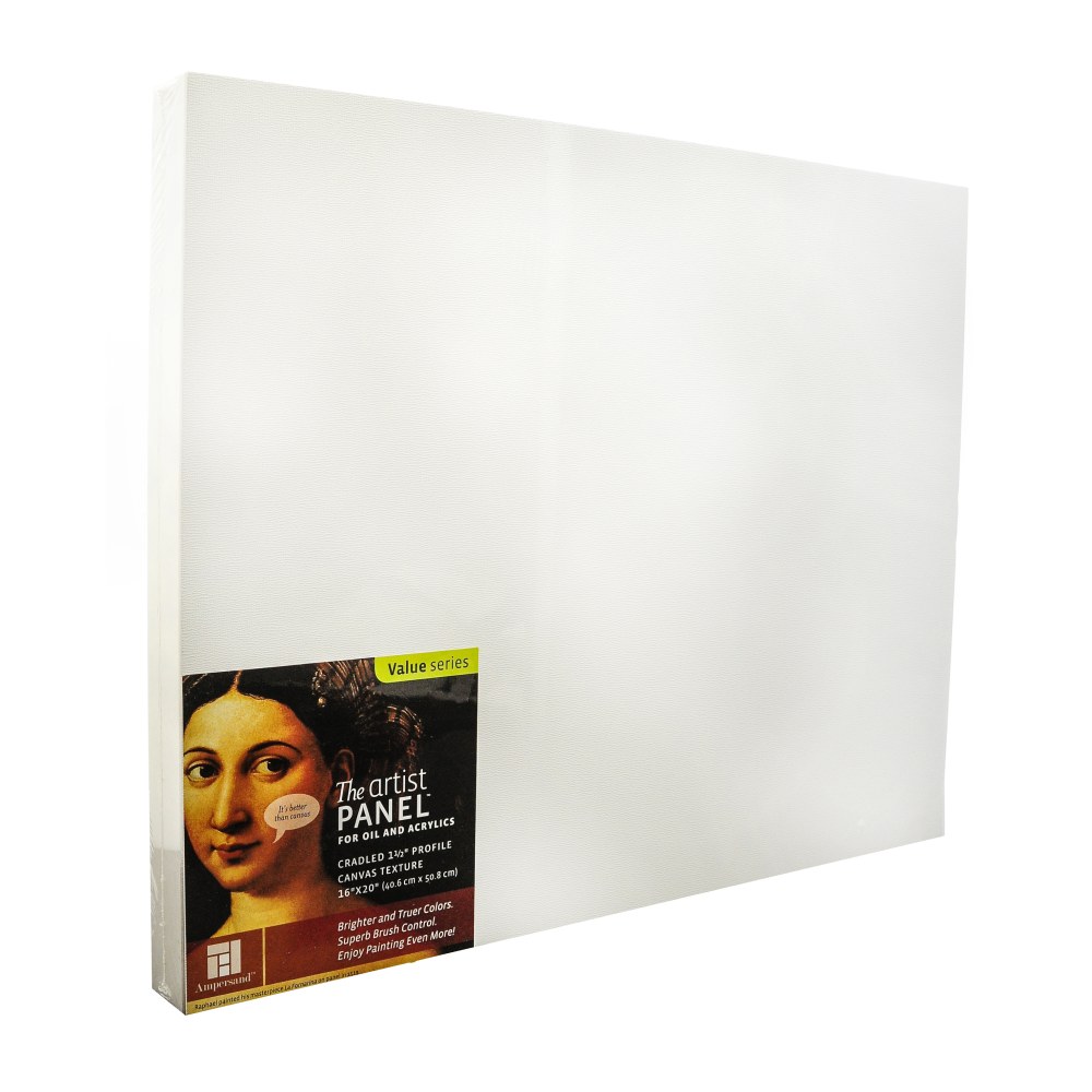 Ampersand Artist Panel Canvas Texture Cradled Profile, 16in x 20in, 1 1/2in MPN:APC1.5 1620