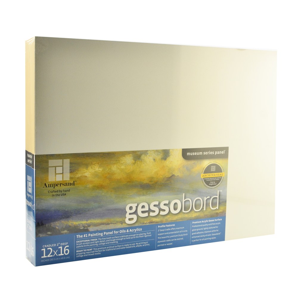 Ampersand Deep Cradle Gessobord, 12in x 16in, White MPN:GBWC1216