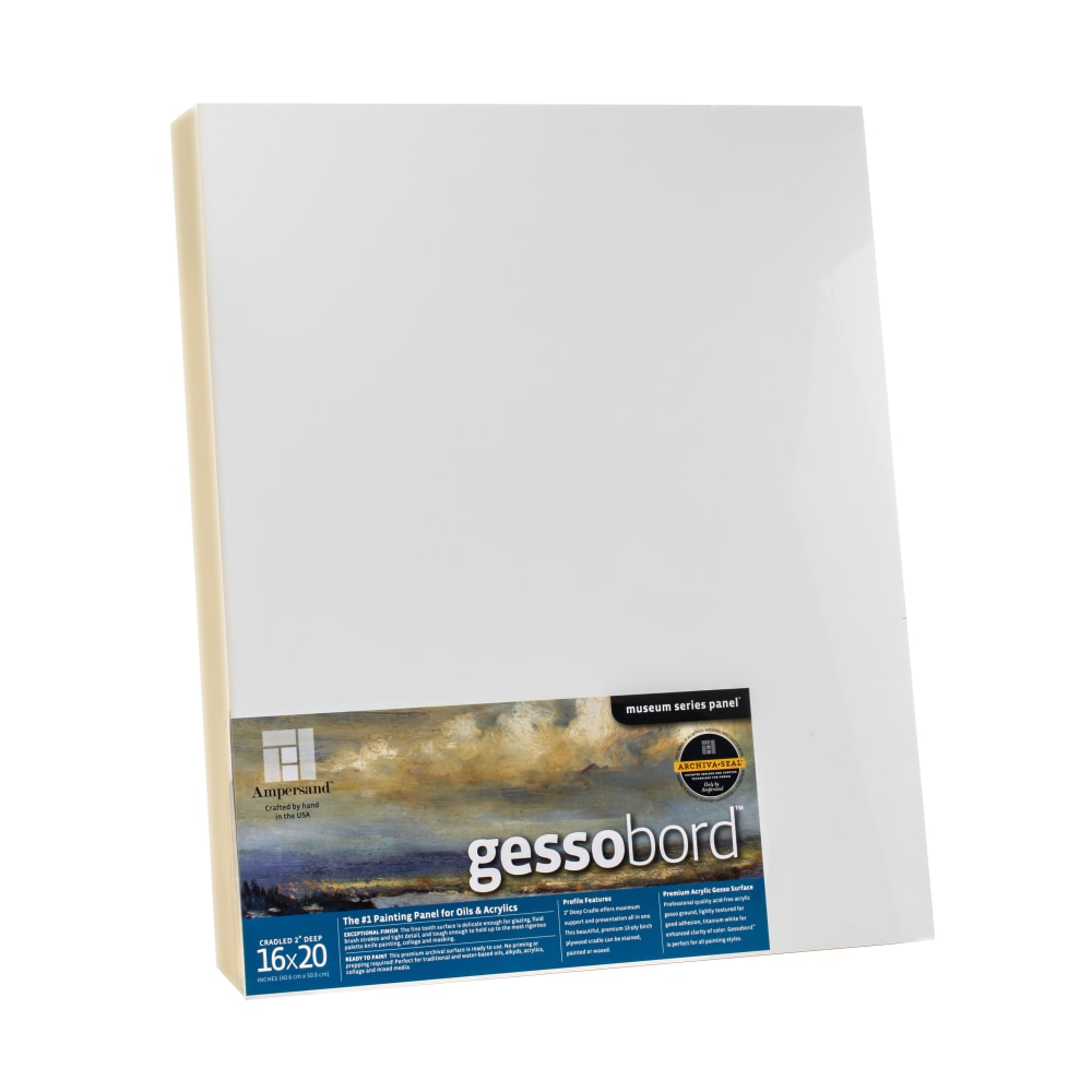 Ampersand Deep Cradle Gessobord, 16in x 20in, White MPN:GBWC16