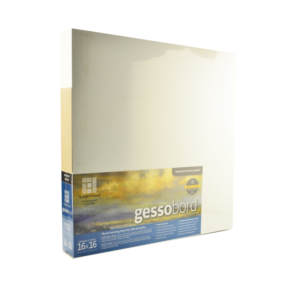 Ampersand Deep Cradle Gessobord, 16in x 16in, White MPN:GBWC1616