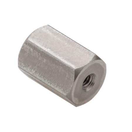 Coupling Nut, #2-56 and #4-40, Stainless Steel, Grade 18-8, Plain, 7/16 in Lg, 5/16 in Hex Wd MPN:NUT6012X4