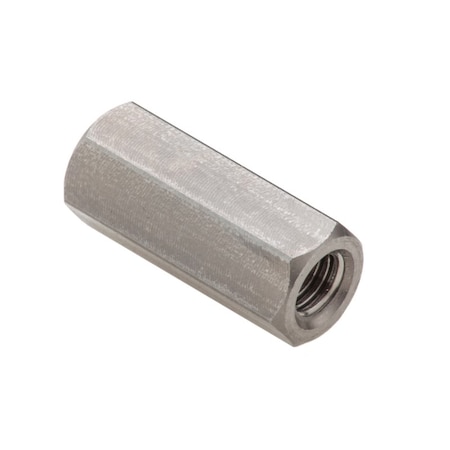 Coupling Nut, #8-32 and #10-32, Stainless Steel, Grade 18-8, Plain, 3/4 in Lg, 5/16 in Hex Wd MPN:NUT6018X10