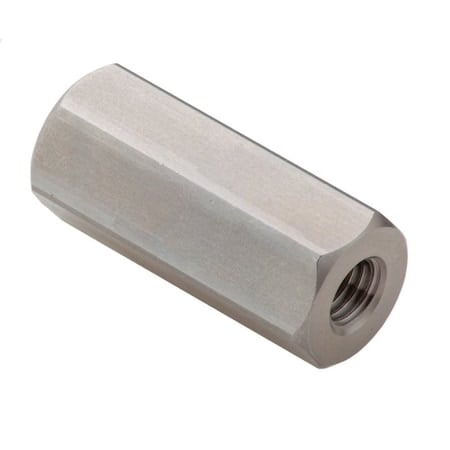 Coupling Nut Reducer, M6 and M8, 18-8 Stainless Steel, Not Graded, Plain, 38 mm Lg, 16 mm Hex Wd MPN:NUT601M6XM8