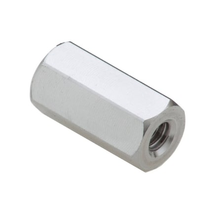 Coupling Nut, #10-24, Aluminum, Plain, 3/4 in Lg, 3/8 in Hex Wd MPN:NUT6081024
