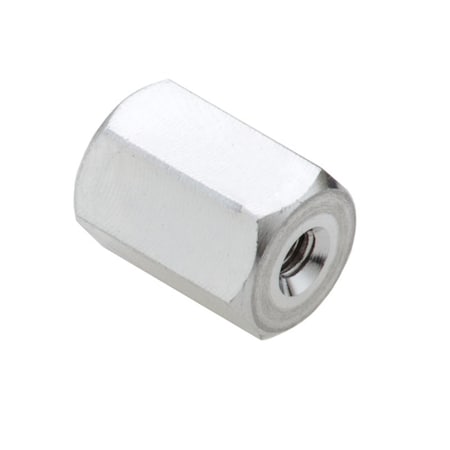 Coupling Nut, #4-40, Aluminum, Plain, 7/16 in Lg, 5/16 in Hex Wd MPN:NUT608440