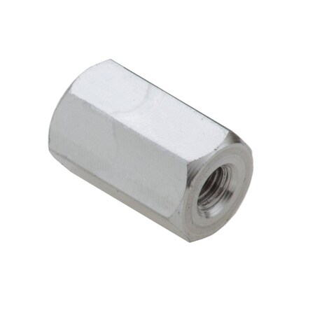 Coupling Nut, #6-32, Aluminum, Plain, 1/2 in Lg, 5/16 in Hex Wd MPN:NUT608632