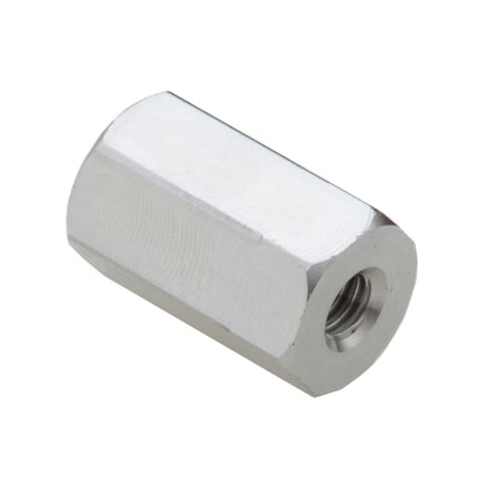 Coupling Nut, #8-32, Aluminum, Plain, 5/8 in Lg, 3/8 in Hex Wd MPN:NUT608832