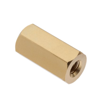 Coupling Nut, #10-24, Brass, Plain, 3/4 in Lg, 3/8 in Hex Wd MPN:NUT6091024