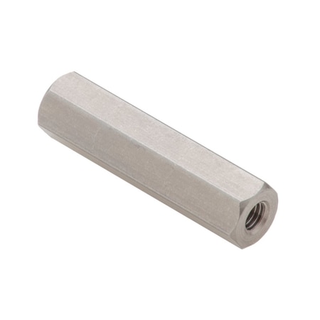 Coupling Nut, #10-24, 18-8 Stainless Steel, Not Graded, Plain, 1-1/2 in Lg, 3/8 in Hex Wd MPN:NUT6511024RL