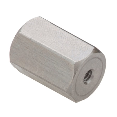 Coupling Nut, #0-80, 316 Stainless Steel, Not Graded, Plain, 3/8 in Lg, 1/4 in Hex Wd MPN:NUT652080