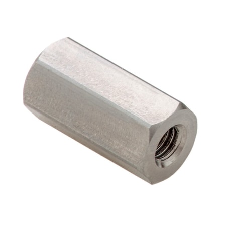 Coupling Nut, #10-32, 316 Stainless Steel, Not Graded, Plain, 3/4 in Lg, 3/8 in Hex Wd MPN:NUT6521032