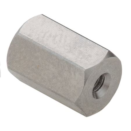Coupling Nut, #2-56, 316 Stainless Steel, Not Graded, Plain, 3/8 in Lg, 1/4 in Hex Wd MPN:NUT652256