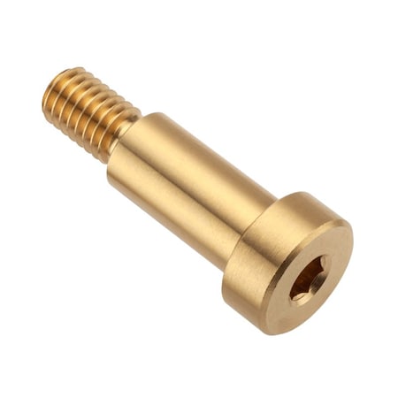 Shoulder Screw, 2A Thr Sz, 5/8 Thr Lg, 1 in Shoulder Lg, Brass MPN:STR55012C16