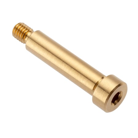 Shoulder Screw, 2A Thr Sz, 1/4 in Thr Lg, 1 in Shoulder Lg, Brass MPN:STR55014F16