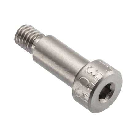 Shoulder Screw, 3A Thr Sz, 1/4 in Thr Lg, 1/2 in Shoulder Lg, 18-8 Stainless Steel MPN:STR60114F08