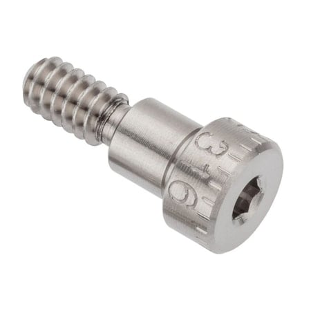Shoulder Screw, 3A Thr Sz, 3/8 Thr Lg, 1/4 in Shoulder Lg, 316 Stainless Steel MPN:STR60214C04