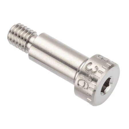 Shoulder Screw, 3A Thr Sz, 1/4 in Thr Lg, 1/2 in Shoulder Lg, 316 Stainless Steel MPN:STR60214F08
