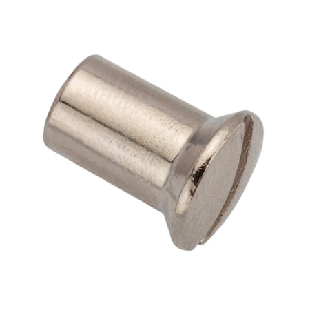 Barrel Nut, #10-32, 7/16 in Brl Lg, 1/4 in Brl Dia, Brass Nickel Plated MPN:Z4814