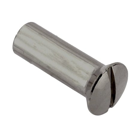 Slot Barrel, #10-24, 13/16 in Brl Lg, 1/4 in Brl Dia, 18-8 Stainless Steel Unfinished MPN:Z4869