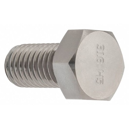 316, M8-1.25 Hex Head Cap Screw, Plain Stainless Steel, 20 mm L MPN:ZS616M8X20