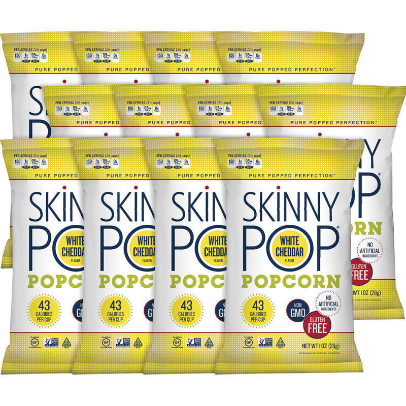 Skinny Pop White Cheddar Popcorn, 1 Oz, Carton Of 12 Bags MPN:00443