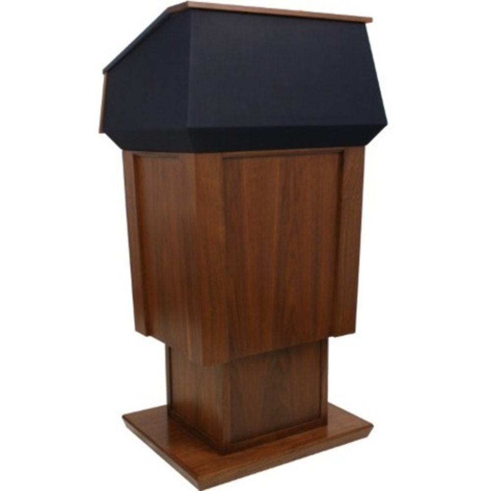AmpliVox SW3045A - Wireless Patriot Plus Adjust Height Lectern - Skirted Base - 64in Height x 31in Width x 23in Depth - Clear Lacquer, Cherry, Natural Wood - Hardwood Veneer, Hardwood Solid MPN:SW3045A-CH