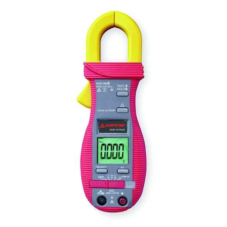 Digital Clamp Meter, LCD, 600 A, 1.0 in (25 mm) Jaw Capacity, CAT III 600V Safety Rating MPN:ACD-10 PLUS