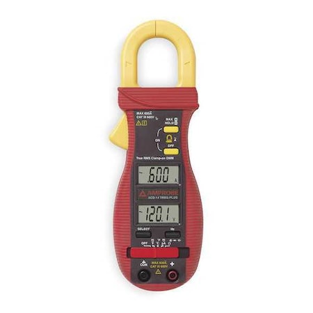 Digital Clamp Meter, LCD, 600 A, 1.0 in (25 mm) Jaw Capacity, CAT III 600V Safety Rating MPN:ACD-14 PLUS