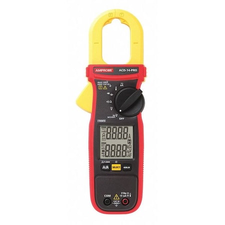 Digital Clamp Meter, Dual LCD, 600 A, 1.1 in (28 mm) Jaw Capacity, CAT III 600V Safety Rating MPN:ACD-14-PRO