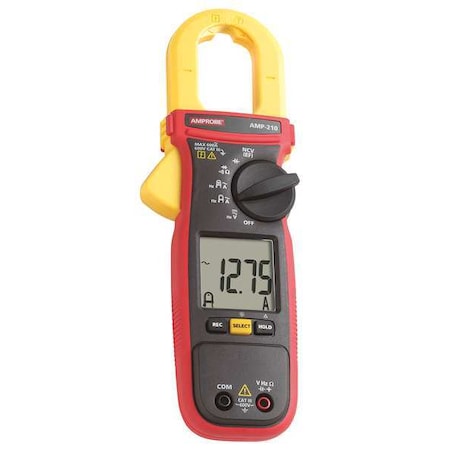 Digital Clamp Meter, LCD, 600 A, 1.2 in (30 mm) Jaw Capacity, CAT III 600V Safety Rating MPN:AMP-210
