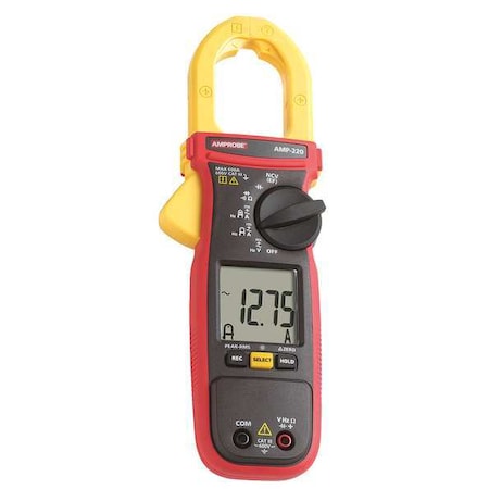 Digital Clamp Meter, LCD, 600 A, 1.4 in (36 mm) Jaw Capacity, CAT III 600V Safety Rating MPN:AMP-220
