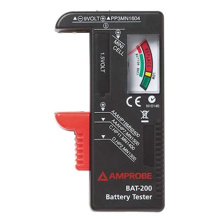 Battery Tester, 9V, AA, AAA, C and D Cell MPN:BAT-200