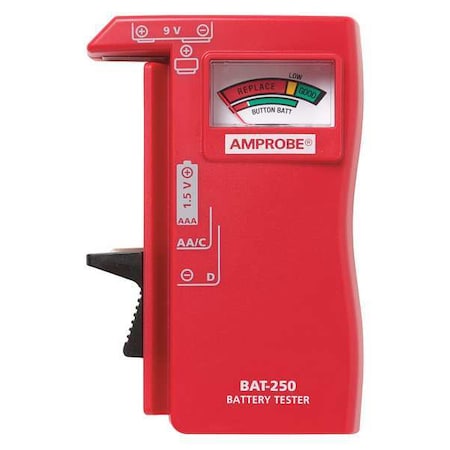 Battery Tester, 1.5to9 VDC, Analog MPN:BAT-250