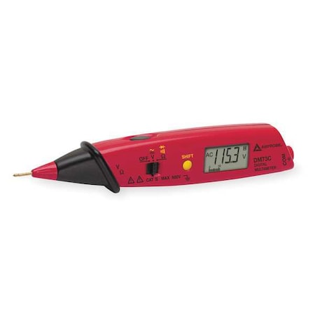 Digital Multimeter, 600 V Max DC, 3.4 V Max AC, Average, 3, 400 Instrument Counts, LCD MPN:DM73C