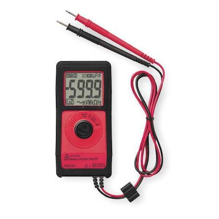 Digital Multimeter, 600 V Max DC, 6 V Max AC, Average, 6, 000 Instrument Counts, LCD MPN:PM55A
