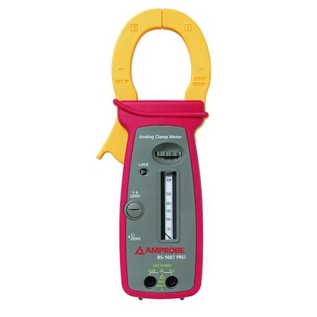 Analog Clamp Meter, Rotary Scale, 1, 000 A, 1.9 in (48 mm) Jaw Capacity, CAT IV 600V Safety Rating MPN:RS-1007 PRO