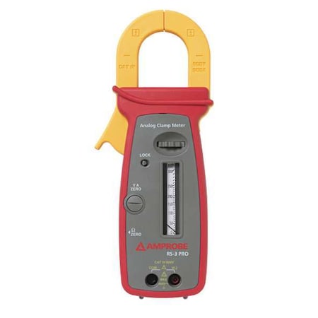 Analog Clamp Meter, Rotary Scale, 300 A, 1.8 in (46 mm) Jaw Capacity, CAT IV 600V Safety Rating MPN:RS-3 PRO