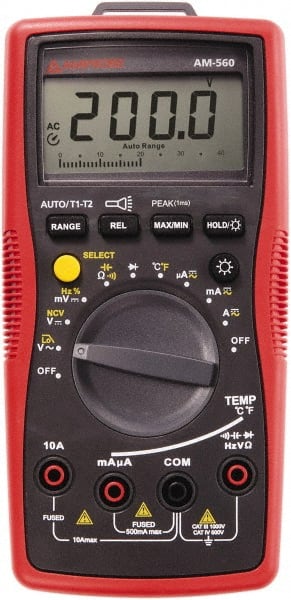 CAT III & CAT IV, Average Responding & Digital Multimeter: 1,000 VAC/VDC MPN:AM-560