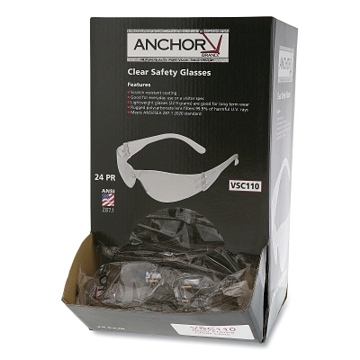 Clear Frameless Safety Glass 24 Ct Dispenser Box MPN:101-VSC110