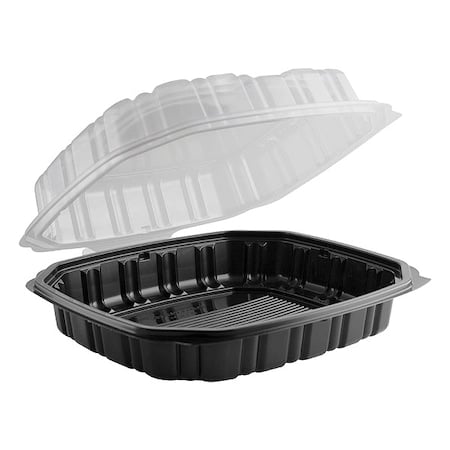 Hinged Container, Clear/Black, 9.5 x 10.5 MPN:4651011