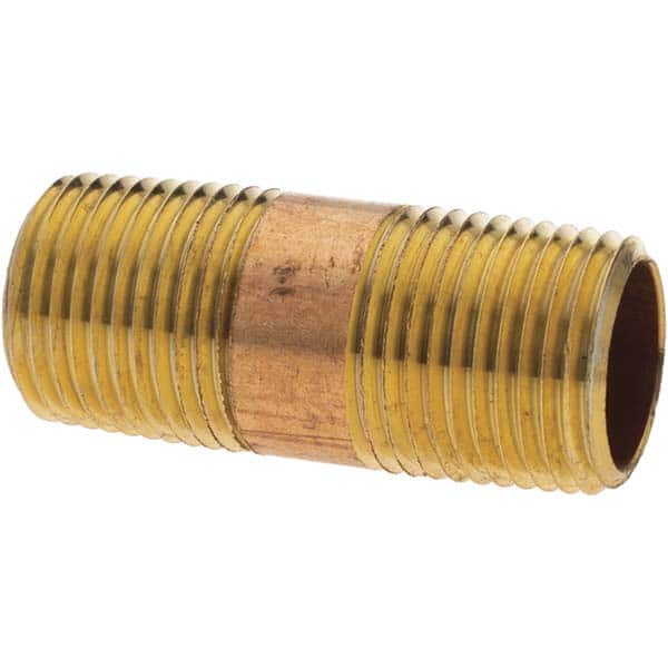Brass Pipe Nipple: Threaded on Both Ends, 2