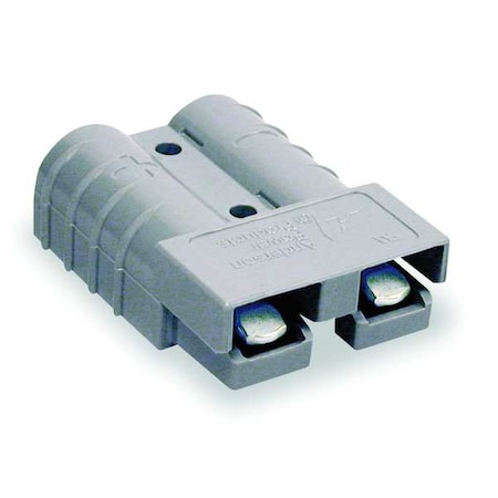 Power Connector, 50 A, Two Pole, 1/0 ga, 10, 000, 0.221 in Max Wire Dia, Gray MPN:6319